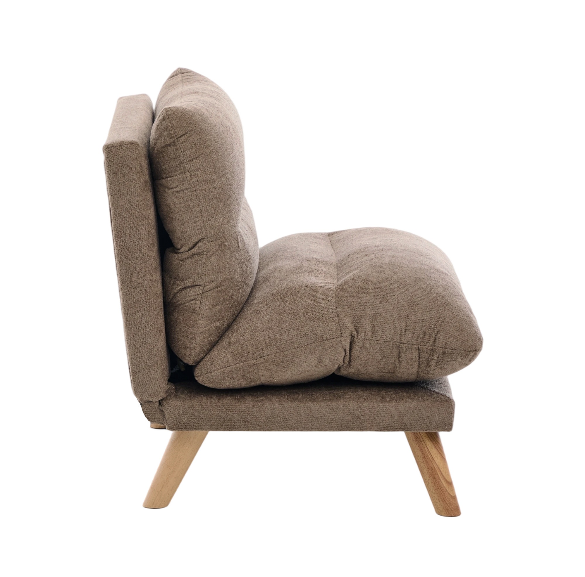 【国内入荷済】一人掛け ソファ 座椅子 リクライニング 折りたたみ コンパクト 幅68cm 低反発 メモリーフォーム ふわふわ シェニール生地 無垢材フレーム 90160角度調節 一人暮らし お_27