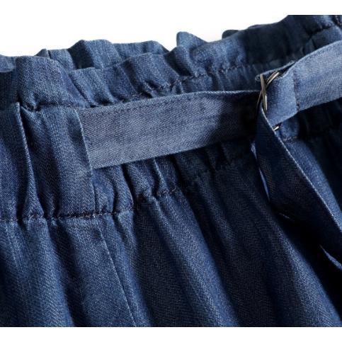 ワイドパンツ 春 夏 秋 レディース ガウチョ コットン ルームウェア ウエストゴム デニム　タックパンツ 美ライン 自宅　楽ちん