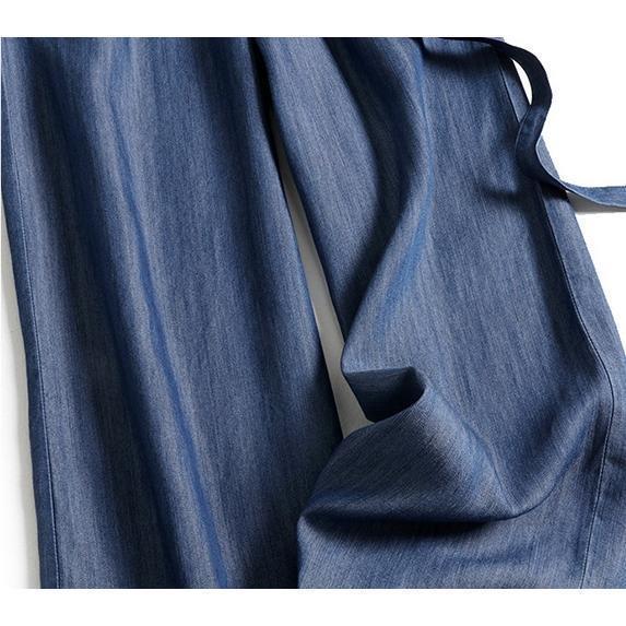 ワイドパンツ 春 夏 秋 レディース ガウチョ コットン ルームウェア ウエストゴム デニム　タックパンツ 美ライン 自宅　楽ちん