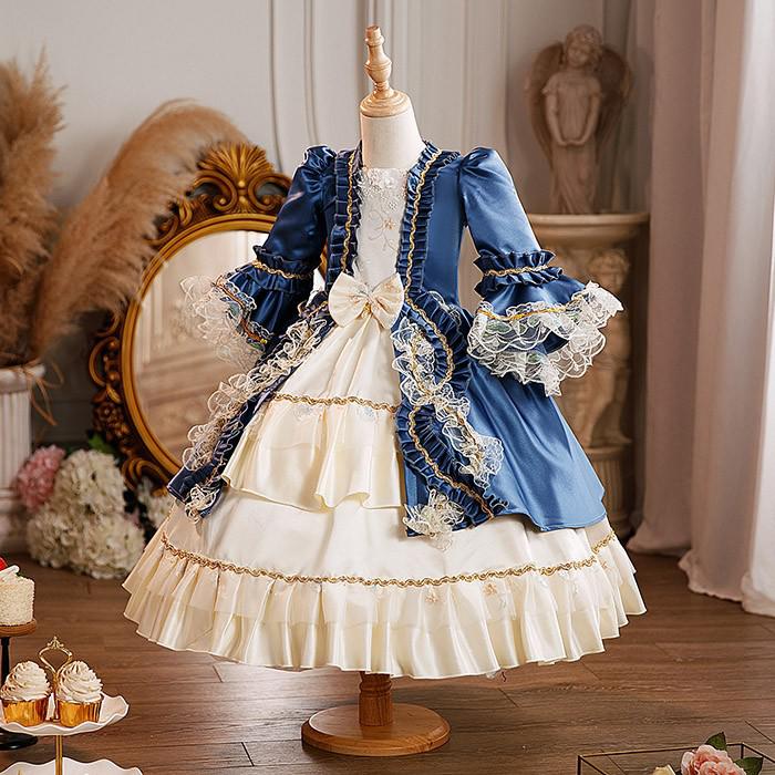 ホットキッズ 貴族 ドレス お姫様 衣装 油絵風 ロング 宮廷 王族服 お嬢様 舞台衣装 復古 ヨーロッパ 演劇服装 ステージ衣装 オペラ声楽 撮影 西洋ドレス レディース ロングドレス 貴族ドレス_1