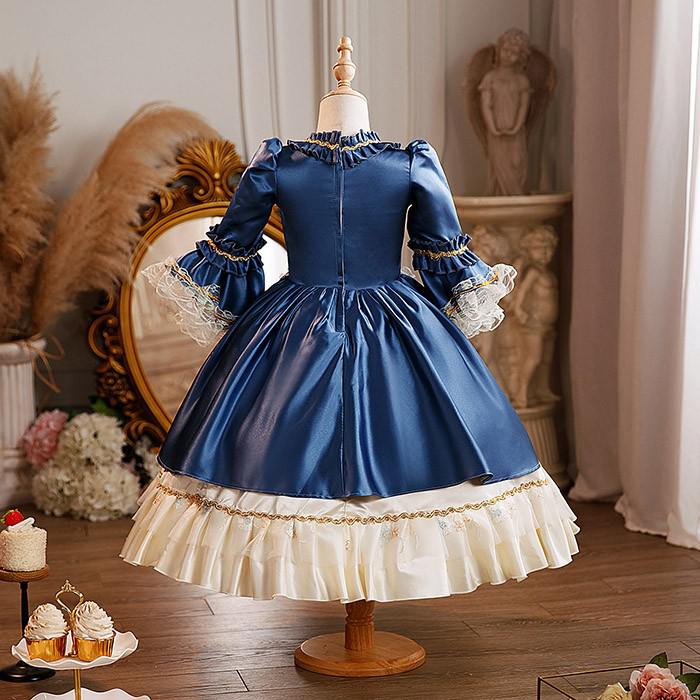 ホットキッズ 貴族 ドレス お姫様 衣装 油絵風 ロング 宮廷 王族服 お嬢様 舞台衣装 復古 ヨーロッパ 演劇服装 ステージ衣装 オペラ声楽 撮影 西洋ドレス レディース ロングドレス 貴族ドレス_2