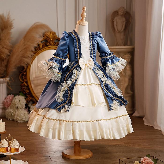 ホットキッズ 貴族 ドレス お姫様 衣装 油絵風 ロング 宮廷 王族服 お嬢様 舞台衣装 復古 ヨーロッパ 演劇服装 ステージ衣装 オペラ声楽 撮影 西洋ドレス レディース ロングドレス 貴族ドレス_3