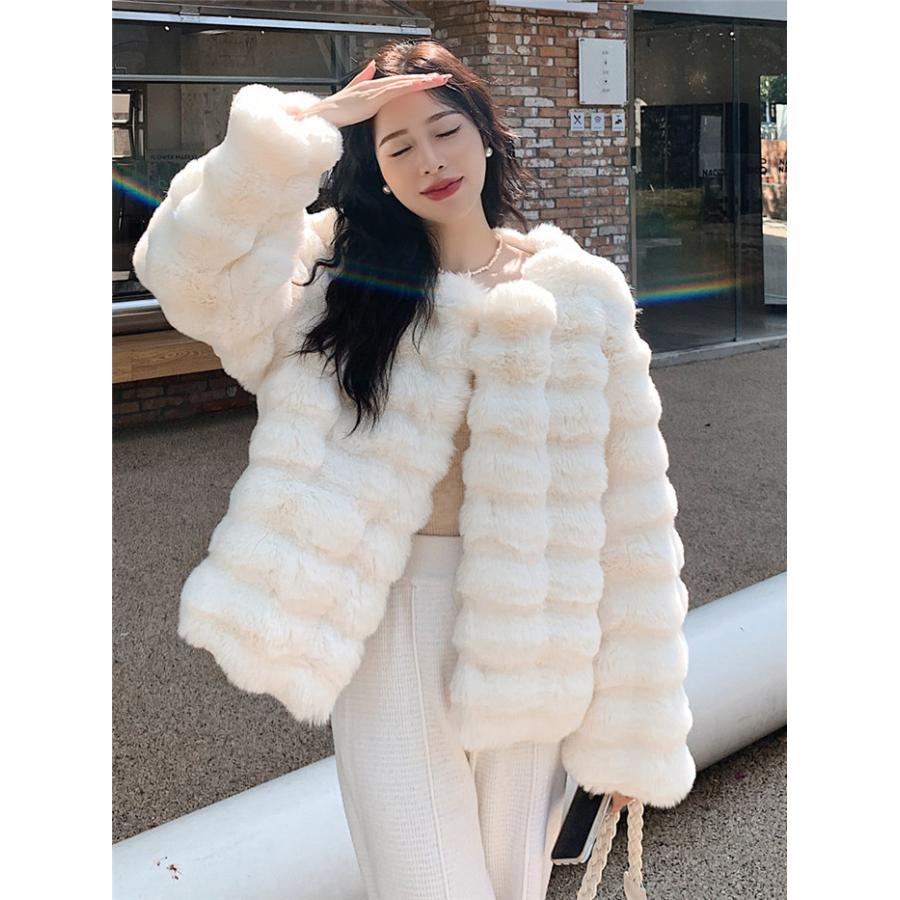 冬 レディース 暖かい 冬アウター レディース エコファー ふわふわ モコモココート ジャケット ボア スリム コート 防寒 ファーコート