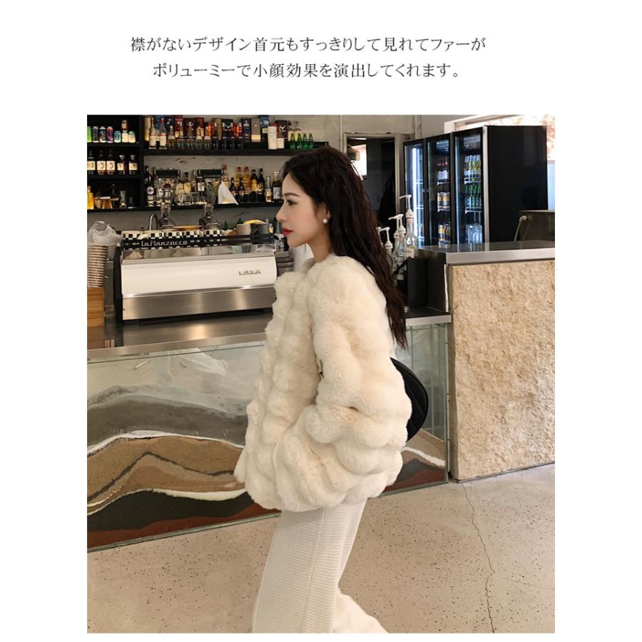 冬 レディース 暖かい 冬アウター レディース エコファー ふわふわ モコモココート ジャケット ボア スリム コート 防寒 ファーコート