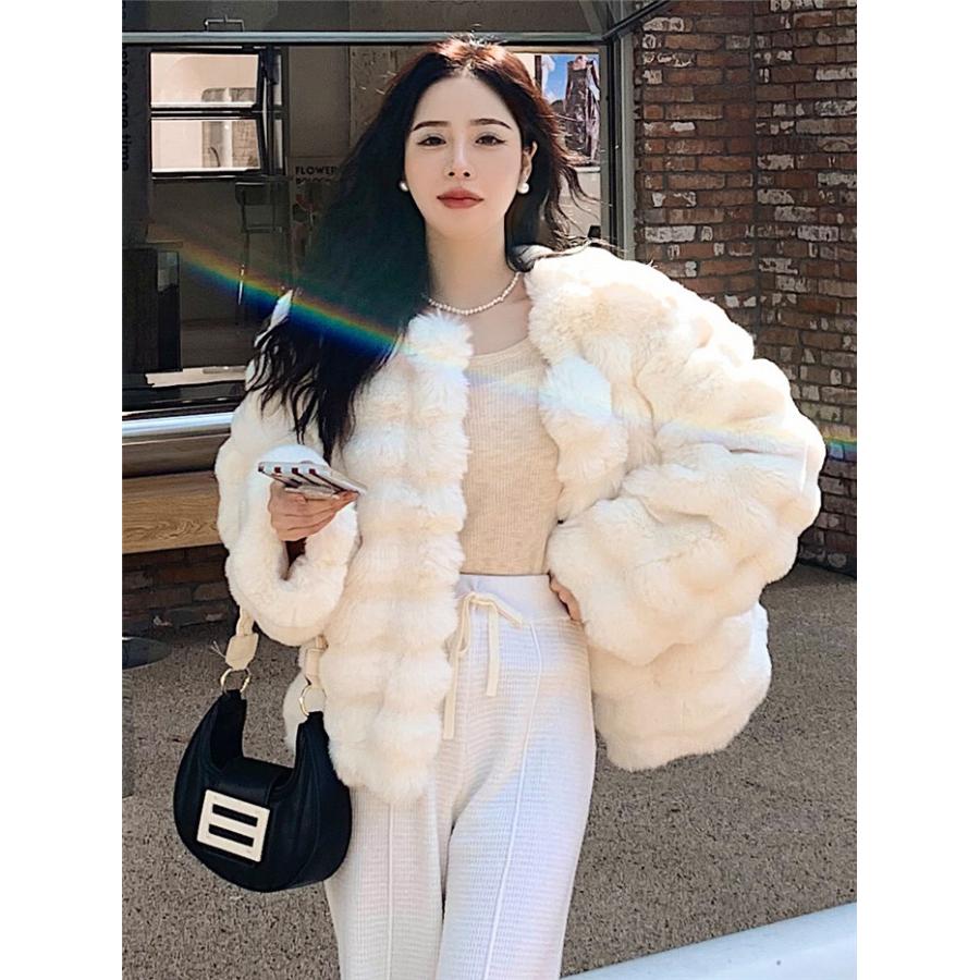 冬 レディース 暖かい 冬アウター レディース エコファー ふわふわ モコモココート ジャケット ボア スリム コート 防寒 ファーコート
