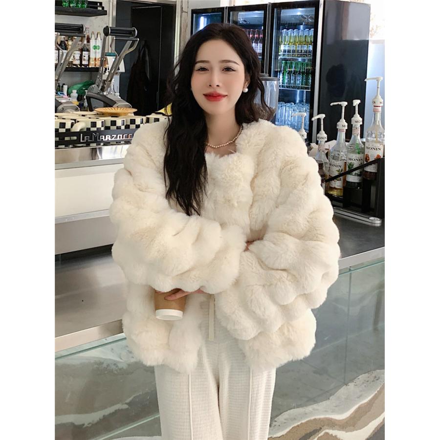 冬 レディース 暖かい 冬アウター レディース エコファー ふわふわ モコモココート ジャケット ボア スリム コート 防寒 ファーコート