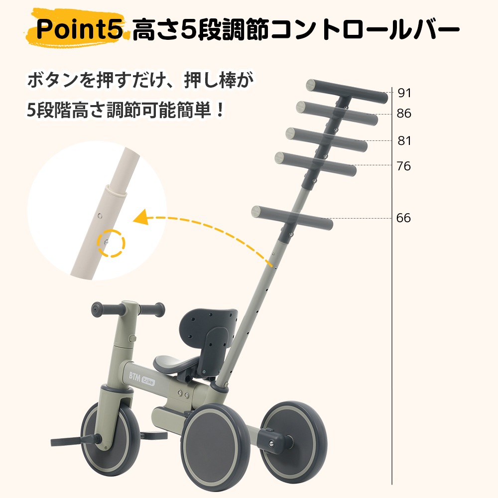 【ブラック×グレー】子供用三輪車 5in1自転車 折りたたみ可能 超軽量 オリジナル 高さ調節押し棒付き 組み立て簡単 【ブラック×グレー】子供用三輪車 5in1自転車 折りたたみ可能 超軽量 オリジナル 高さ調節押し棒付き 組み立て簡単
