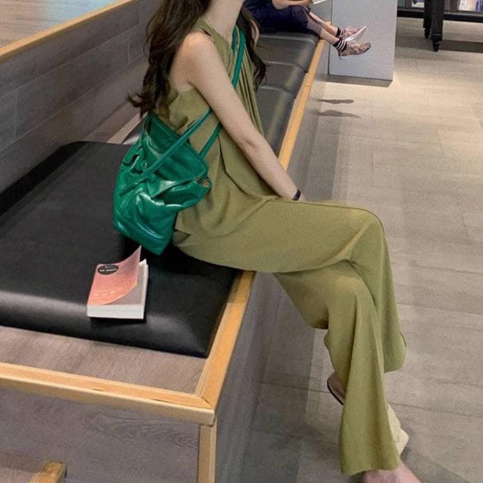 人気新作2点セット レディース パンツ ボトムス プルオーバー セットアップ ロングパンツ ワイドパンツ ロング 袖なし ノースリーブ ホルターネック ハイウエスト かわいい 大人可愛い きれいめ シ 人気新作2点セット レディース パンツ ボトムス プルオーバー セットアップ ロングパンツ ワイドパンツ ロング 袖なし ノースリーブ ホルターネック ハイウエスト かわいい 大人可愛い きれいめ シ