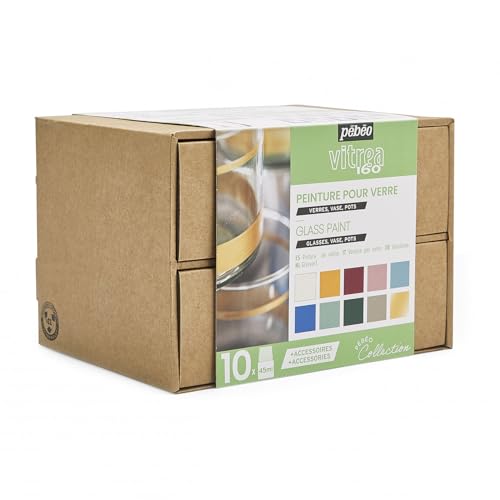 ペベオ (Pebeo) ガラス用水性アクリル絵具 ヴィトレア160 アトリエコレクション 45mlｘ10色+アクセサリー 758462