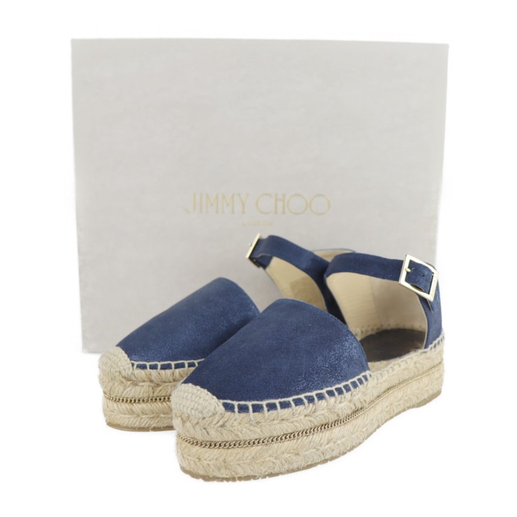 Jimmy Choo ネイビー×ゴールド サンダル Jimmy Choo ジミーチュー 正規