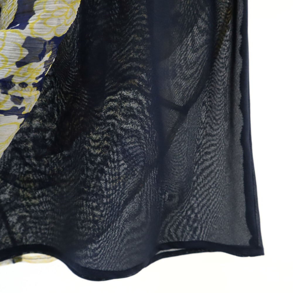 マックスアンドコー シルク 総柄 半袖 シアー ミニワンピース 40 ネイビー系 MAX&CO インナーキャミソール付き レディース マックスアンドコー シルク 総柄 半袖 シアー ミニワンピース 40 ネイビー系 MAX&CO インナーキャミソール付き レディース