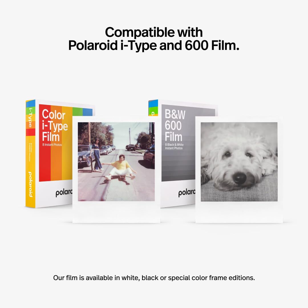 Polaroid Now 第2世代 I-Type インスタントカメラ フィルムバンドル - ブラックカメラ 16色写真 (6248) - ブラック