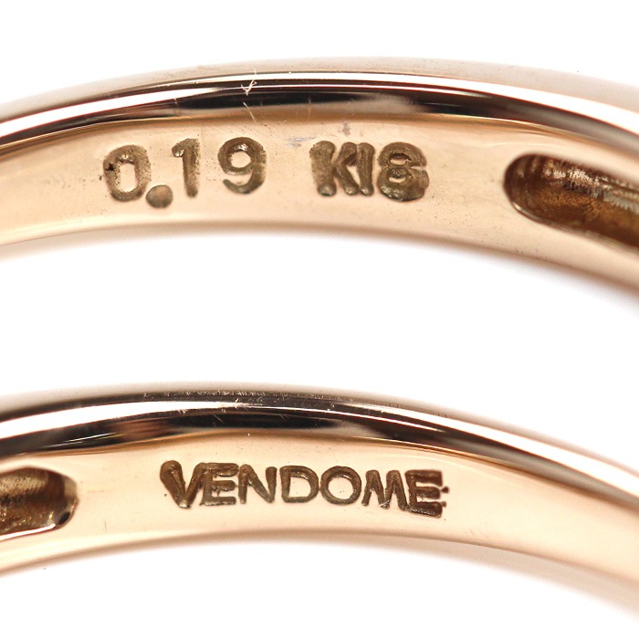 Vendome Aoyama ヴァンドーム青山 K18PG ピンクゴールド ハーフエタニティ リング・指輪 ダイヤモンド0.19ct 9号 3.2g レディース 中古 Vendome Aoyama ヴァンドーム青山 K18PG ピンクゴールド ハーフエタニティ リング・指輪 ダイヤモンド0.19ct 9号 3.2g レディース 中古