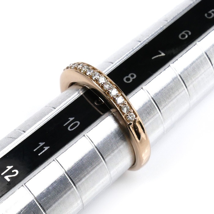 Vendome Aoyama ヴァンドーム青山 K18PG ピンクゴールド ハーフエタニティ リング・指輪 ダイヤモンド0.19ct 9号 3.2g レディース 中古 Vendome Aoyama ヴァンドーム青山 K18PG ピンクゴールド ハーフエタニティ リング・指輪 ダイヤモンド0.19ct 9号 3.2g レディース 中古