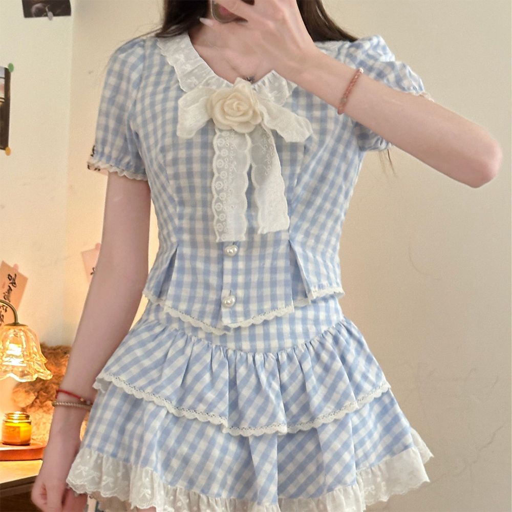 セットアップ レディース アカデミア風清新先痩せ見え制服小柄オールインワンスカート