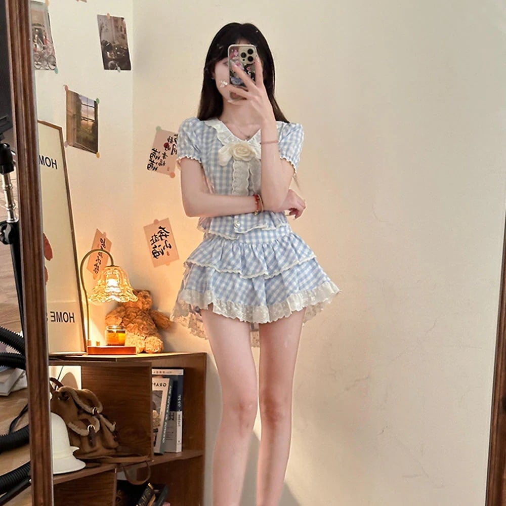 セットアップ レディース アカデミア風清新先痩せ見え制服小柄オールインワンスカート