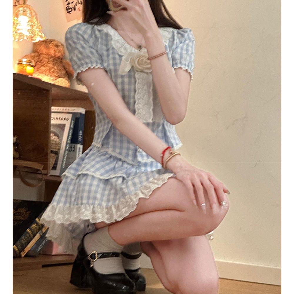 セットアップ レディース アカデミア風清新先痩せ見え制服小柄オールインワンスカート