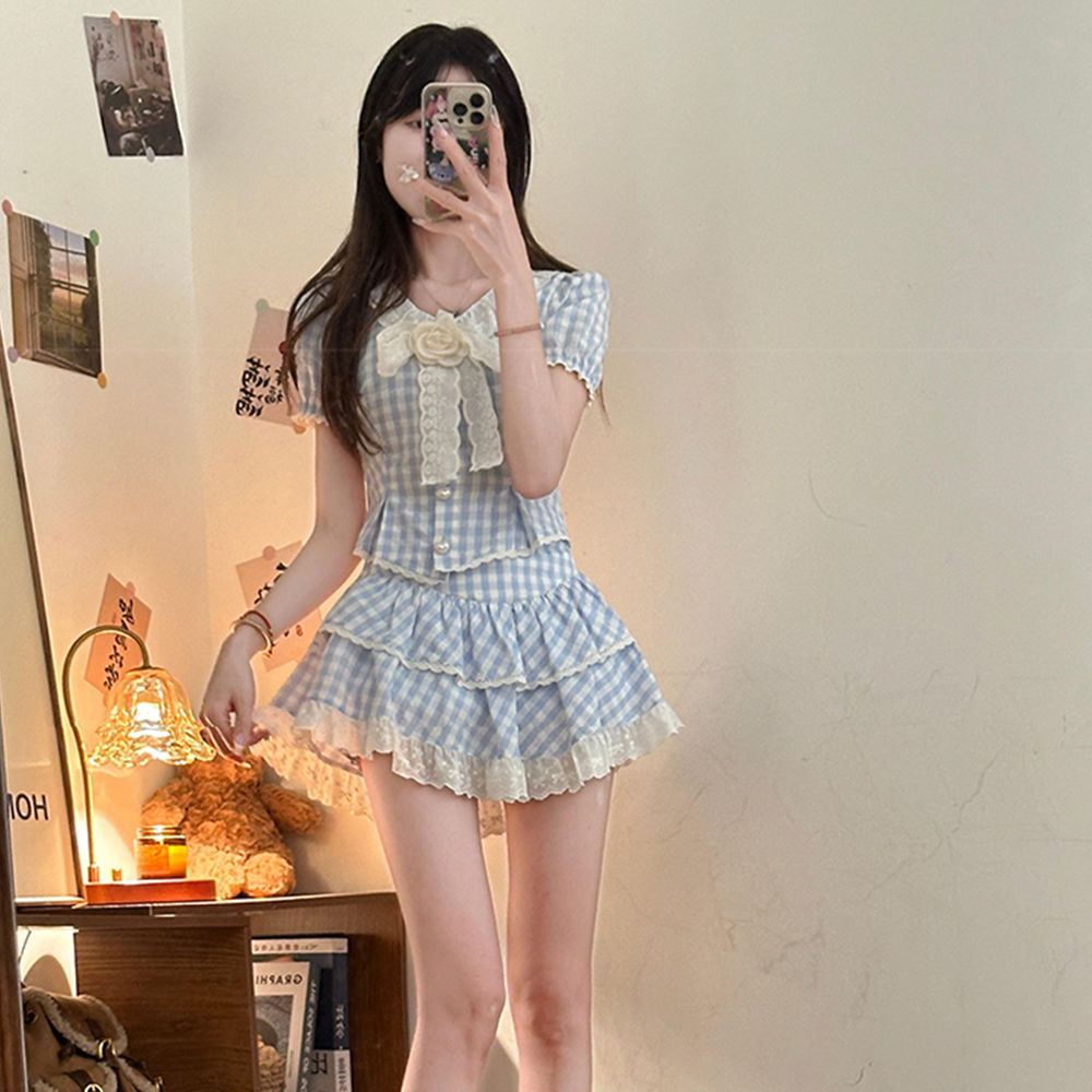 セットアップ レディース アカデミア風清新先痩せ見え制服小柄オールインワンスカート