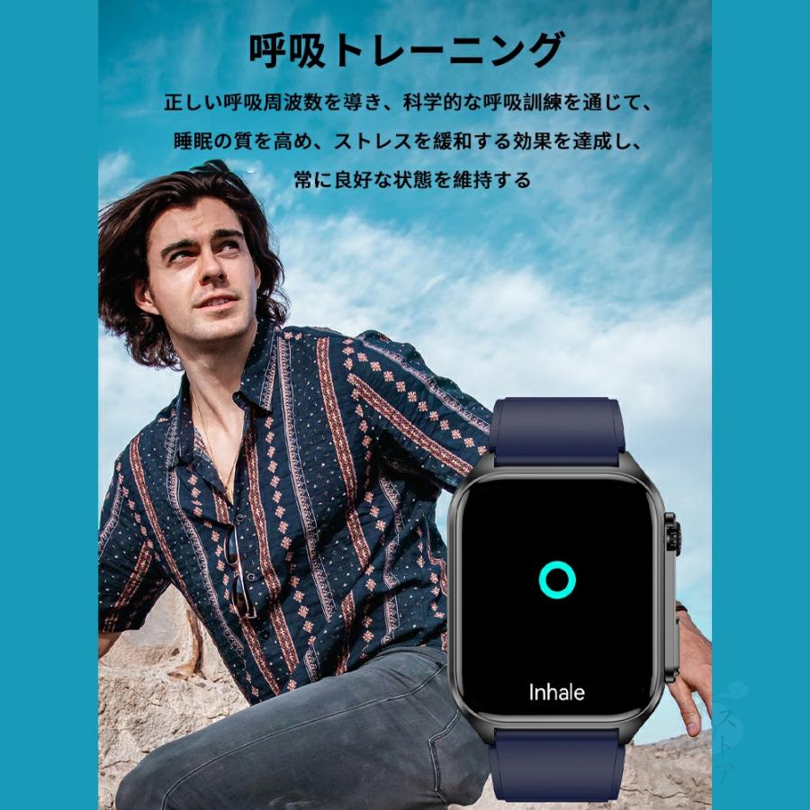 スマートウォッチ 即納 心電図PPG+ECG 血糖値 通話機能 血圧測定 モニタリング 体温 血中酸素 心拍数 着信通知 1.96インチ 大画面 日本語 日本製 IP67防水 2024 新品