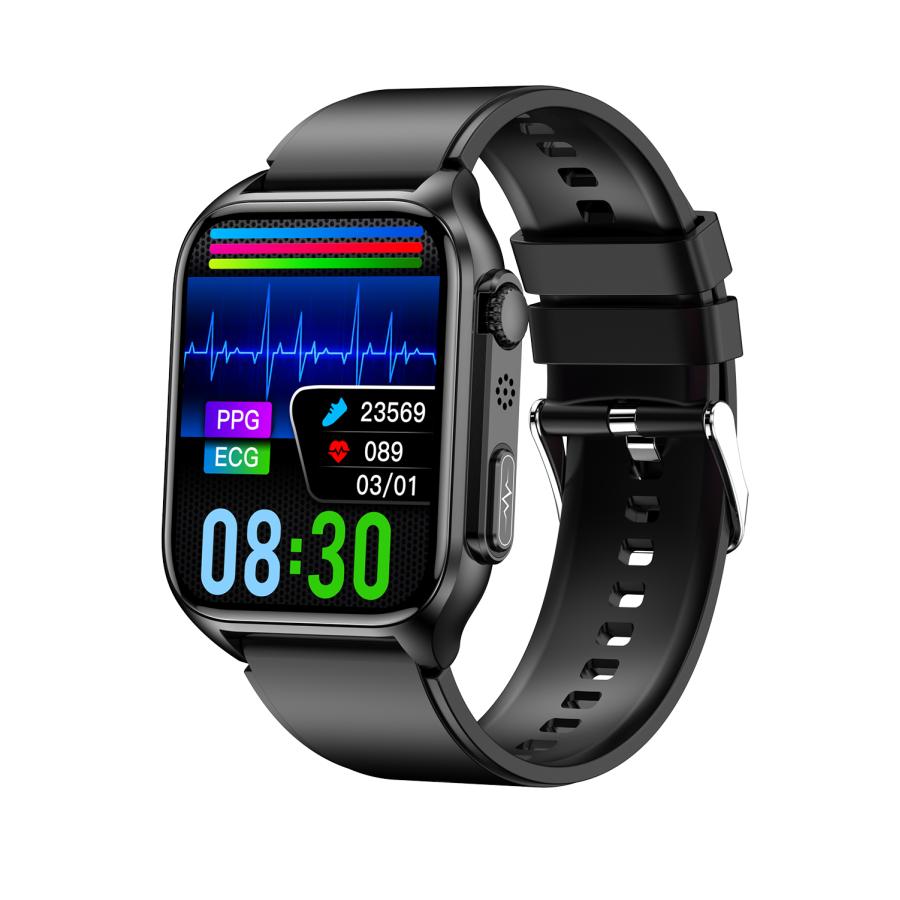 スマートウォッチ 即納 心電図PPG+ECG 血糖値 通話機能 血圧測定 モニタリング 体温 血中酸素 心拍数 着信通知 1.96インチ 大画面 日本語 日本製 IP67防水 2024 新品