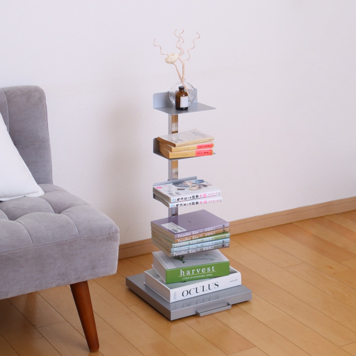 ブックタワー ロータイプ 5段 高さ67.5cm 日本製 Tsum Dockブックタワー 本棚 ラック シェルフ 積ん読タワー 収納 コミックラック 棚 ブックラック 五段 国産 キャスター付