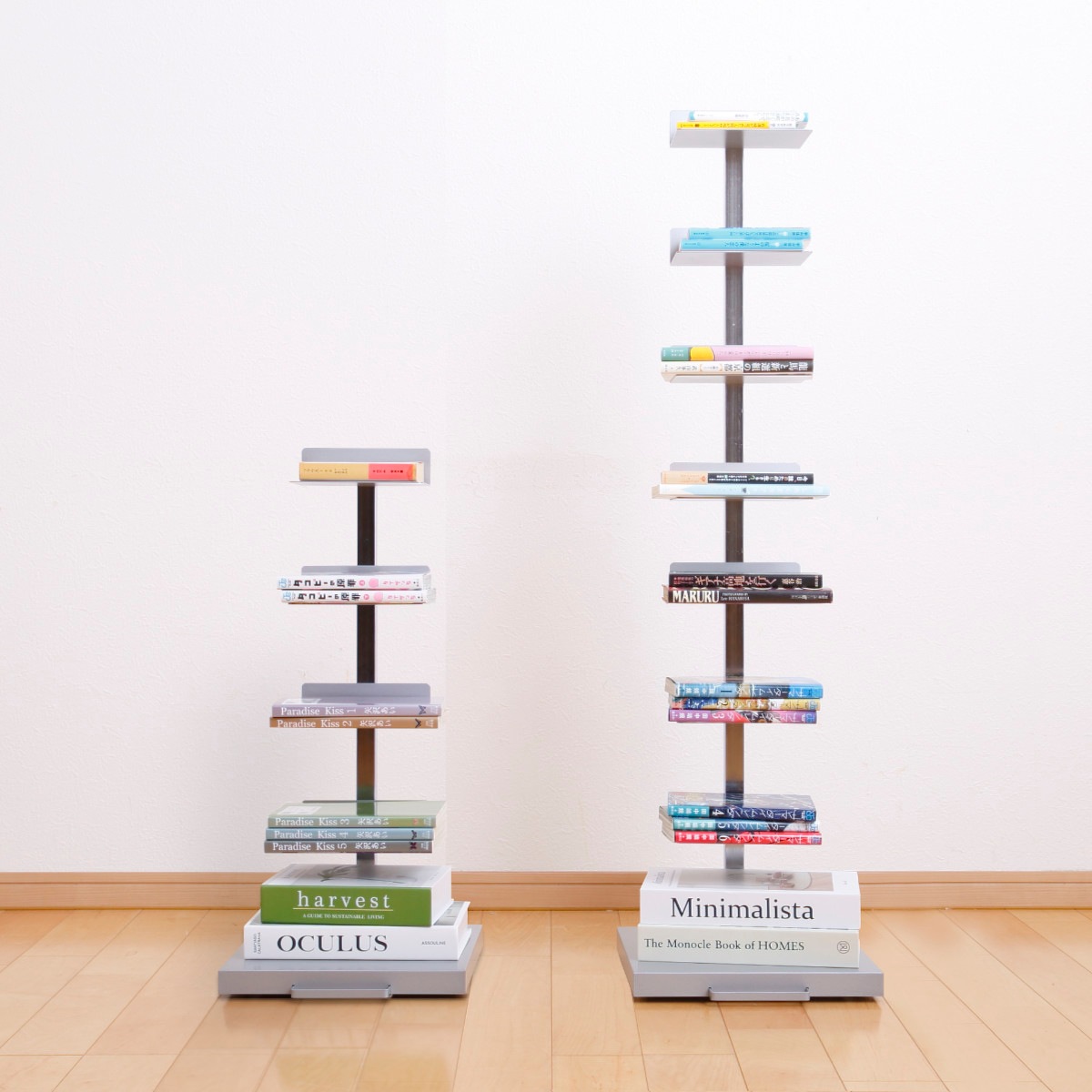 ブックタワー ロータイプ 5段 高さ67.5cm 日本製 Tsum Dockブックタワー 本棚 ラック シェルフ 積ん読タワー 収納 コミックラック 棚 ブックラック 五段 国産 キャスター付