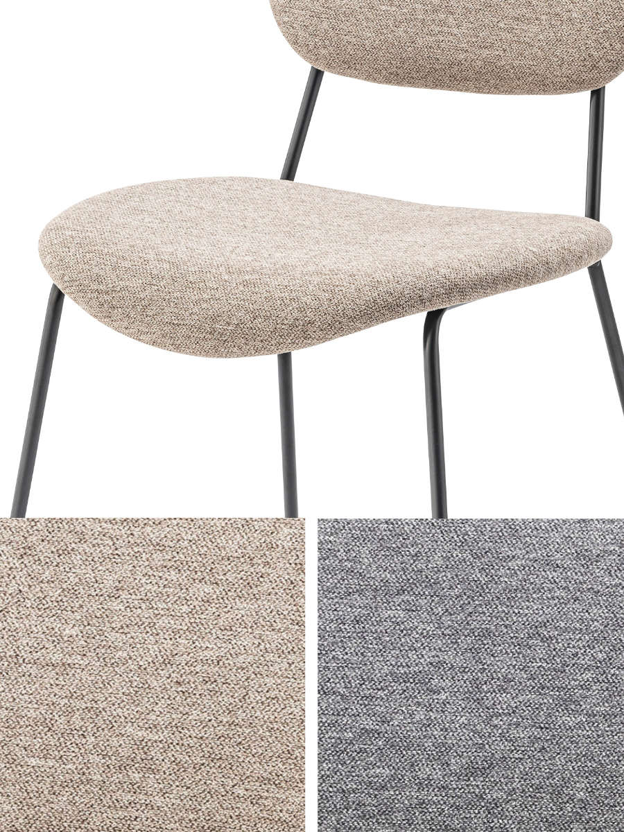 ダイニングチェア 同色2脚セット 座面高46cm 食卓 ダイニング 椅子 いす イス 食卓椅子 チェアー スチール セット ファブリック 布製 肘なし シンプル