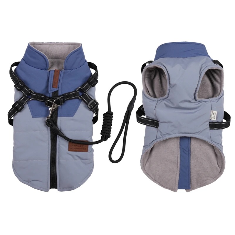 ペット用ハーネス付き防水ジャケット,防寒着,小型中型および大型防水コート,フレンチブルドッグ用