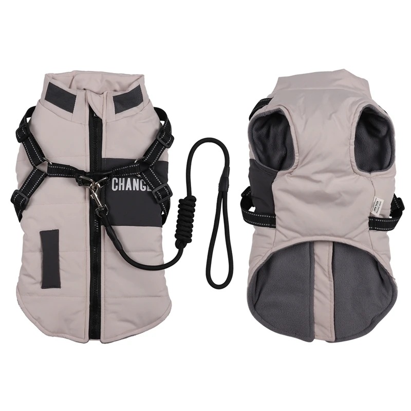 ペット用ハーネス付き防水ジャケット,防寒着,小型中型および大型防水コート,フレンチブルドッグ用