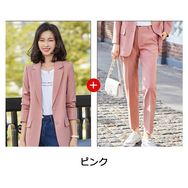 パンツスーツ レディース 黒 ピンク ブルー スーツ ブラック フォーマル 通勤 OL オフィススーツ カジュアルスーツ 20代 30代 40代 カラースーツ 春 秋 無地-58 パンツスーツ レディース 黒 ピンク ブルー スーツ ブラック フォーマル 通勤 OL オフィススーツ カジュアルスーツ 20代 30代 40代 カラースーツ 春 秋 無地-58