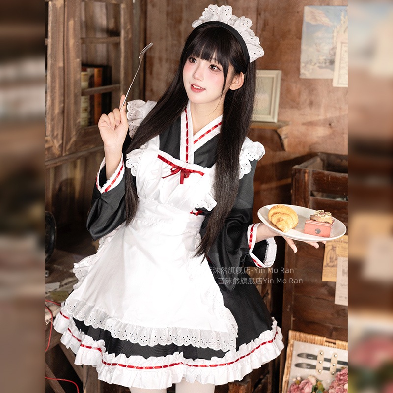 【激安開催！】甘いメイド服 長袖 cos衣装 アニメコスチューム にじげんアニメ コスプレ衣装 女