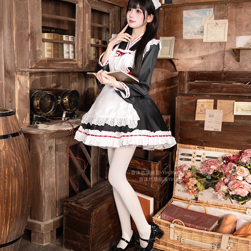 【激安開催！】甘いメイド服 長袖 cos衣装 アニメコスチューム にじげんアニメ コスプレ衣装 女