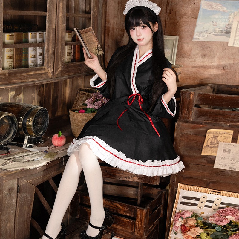 【激安開催！】甘いメイド服 長袖 cos衣装 アニメコスチューム にじげんアニメ コスプレ衣装 女