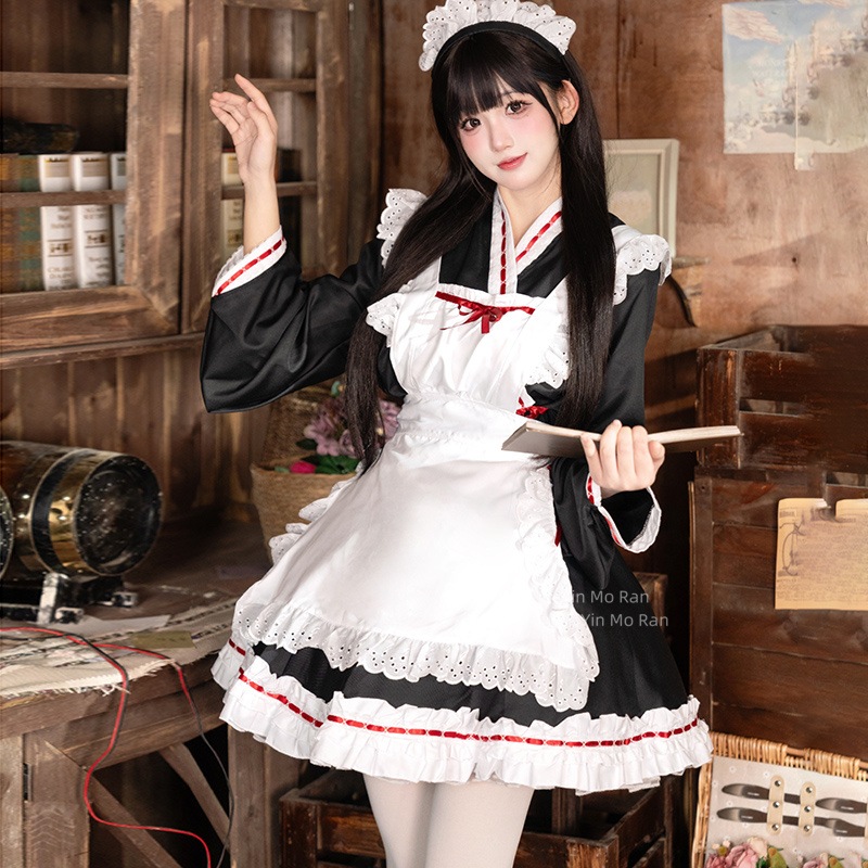 【激安開催！】甘いメイド服 長袖 cos衣装 アニメコスチューム にじげんアニメ コスプレ衣装 女