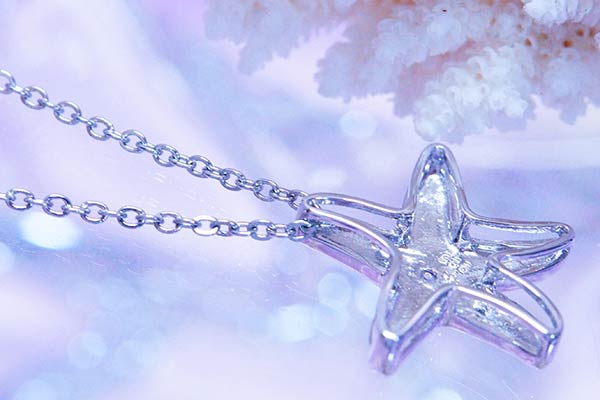ハワイアンジュエリー スターフィッシュ ヒトデ オパール クリアジルコニア シルバー925 ペンダント ネックレス