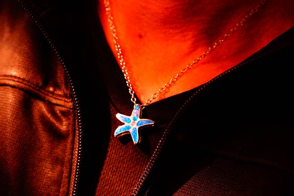 ハワイアンジュエリー スターフィッシュ ヒトデ オパール クリアジルコニア シルバー925 ペンダント ネックレス