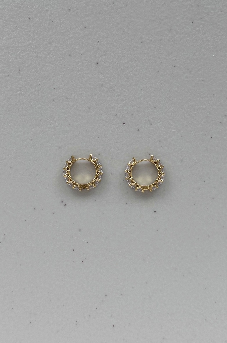 ピアス Monday Edition _ Glittering Golden Hoop Earrings (Medium) MONDAY EDITION Glittering Golden Hoop Earrings (Midium) ピアス