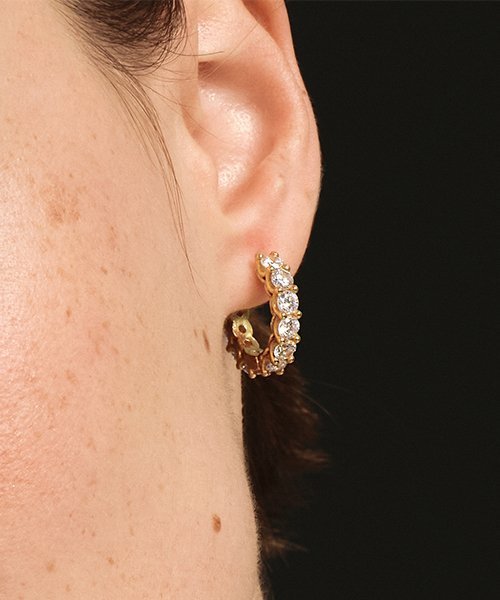 ピアス Monday Edition _ Glittering Golden Hoop Earrings (Medium) MONDAY EDITION Glittering Golden Hoop Earrings (Midium) ピアス