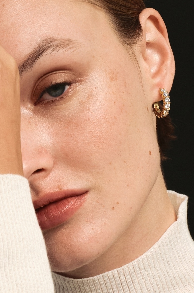 ピアス Monday Edition _ Glittering Golden Hoop Earrings (Medium) MONDAY EDITION Glittering Golden Hoop Earrings (Midium) ピアス