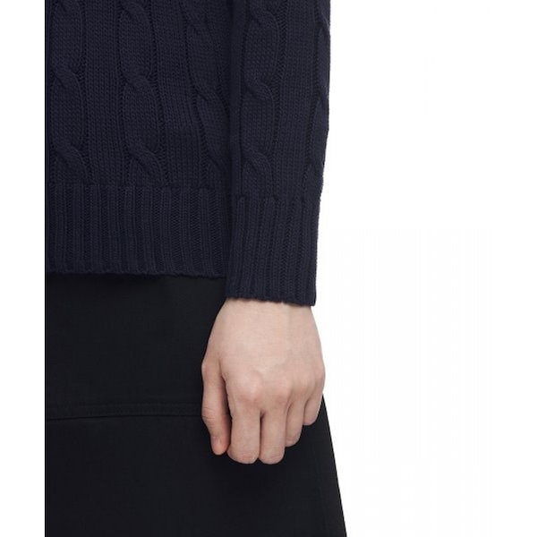 【美品】ポロラルフローレン ケーブルニット クルーネック L ネイビー ポロ ラルフ ローレン POLO RALPH LAUREN ケーブルニット コットン