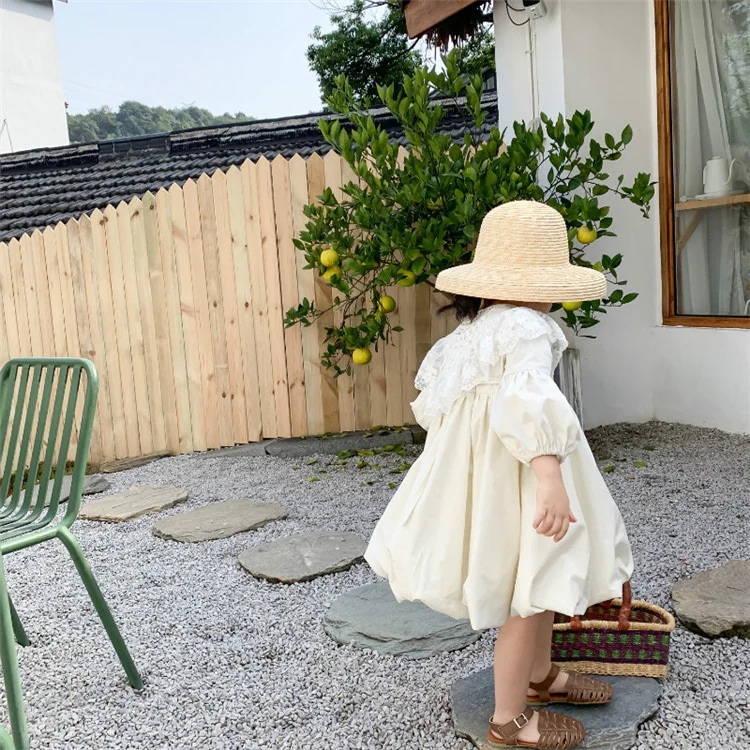 韓国子供服 ワンピース 女の子 ベビー フォーマル 姫様 秋 長袖 プリンセス レース 白ワンピース 韓国こども服 カワイイ おしゃれ カジュアル 子供服