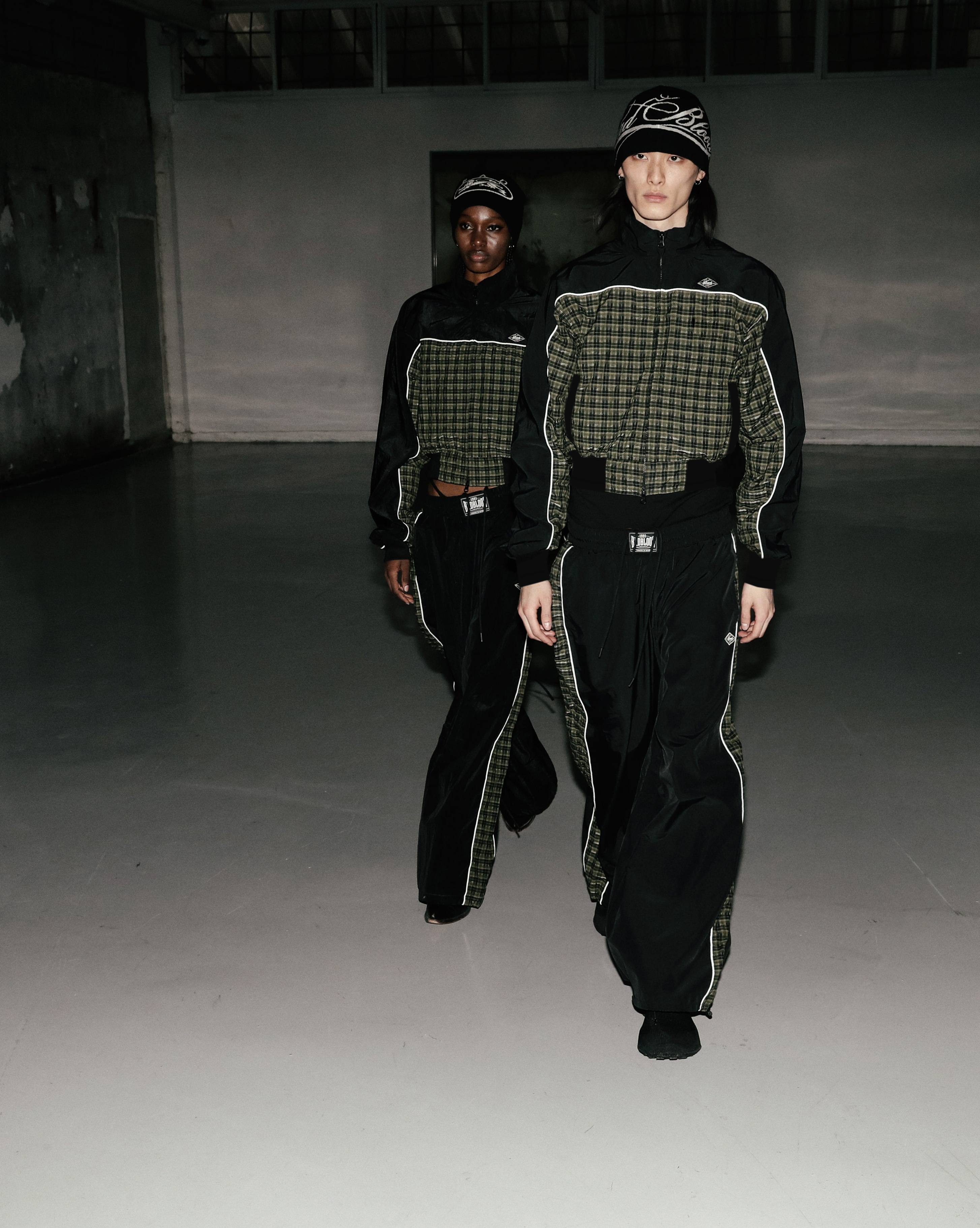 【BADBLOOD】 CONTRAST CHECK TRACK JACKET : GREEN