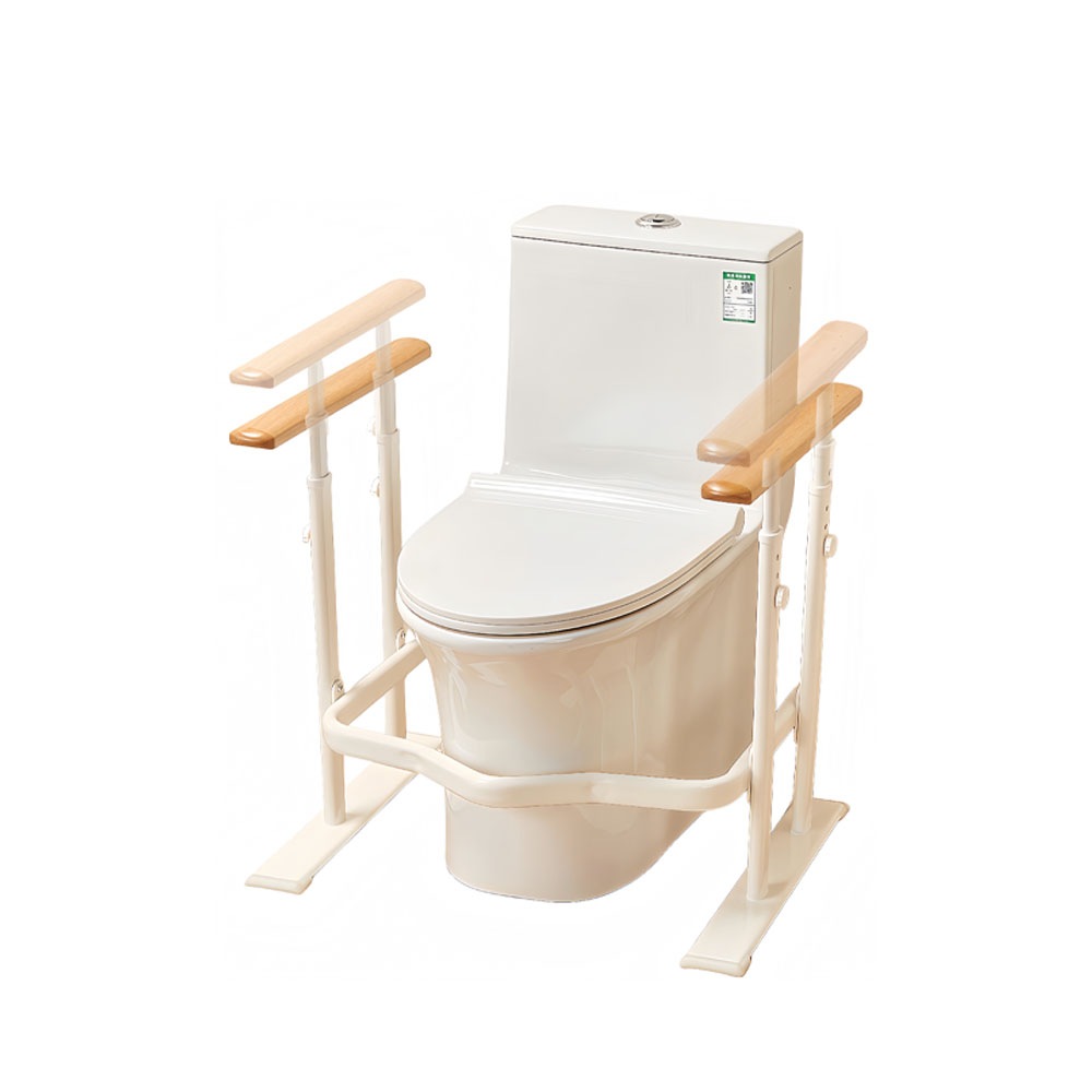 トイレ手すり 天然木 クッション付き 高さ調節可能 立ち上がり補助 光る目印 転倒防止 4本の支え 安全性 工事不要 介護サポート 介護用 夜 停電時 トイレ手すり 天然木 クッション付き 高さ調節可能 立ち上がり補助 光る目印 転倒防止 4本の支え 安全性 工事不要 介護サポート 介護用 夜 停電時
