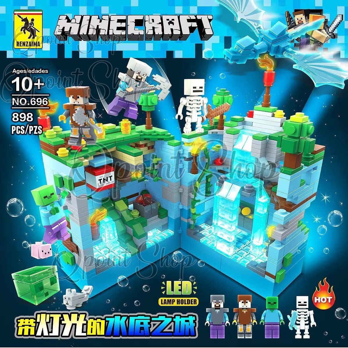 おもちゃプレゼント マインクラフト 海底お城 マインクラフト 大人気ミニフィグ レゴ互換品 ブロック おもちゃプレゼント マインクラフト 海底お城 マインクラフト 大人気ミニフィグ レゴ互換品 ブロック
