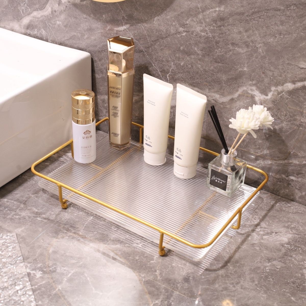 お風呂 洗面台 ゴールド 軽い シンプル アクリル 収納ラック ファッション デスクトップ 二重 化粧品 収納ボックス お風呂 洗面台 ゴールド 軽い シンプル アクリル 収納ラック ファッション デスクトップ 二重 化粧品 収納ボックス
