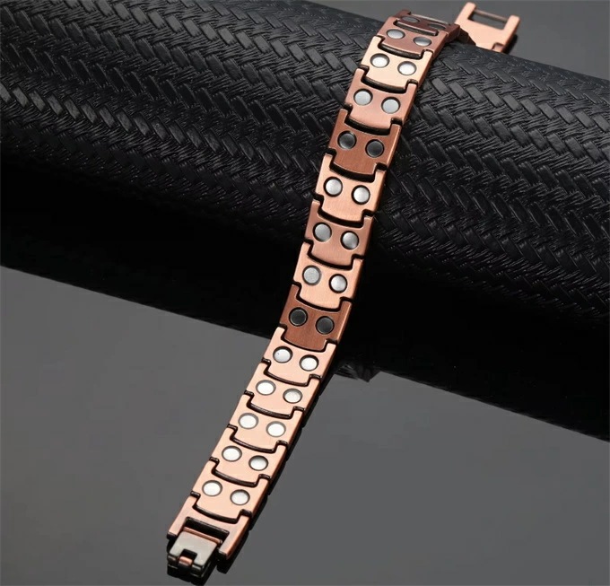 銅 純銅製ジュエリー 純銅磁気ブレスレット エネルギーマグネット付き 磁気ブレスレット ストレス解消 減量 痩身 健康エネルギー 高磁石 瞑想 ヨガ 磁気リング ネオジム磁石付き 長さ調節可能 電磁波