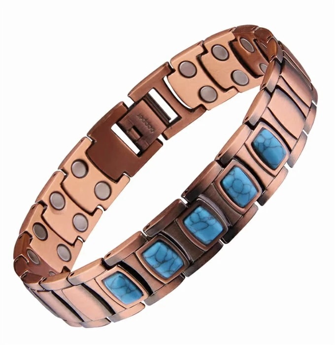 銅 純銅製ジュエリー 純銅磁気ブレスレット エネルギーマグネット付き 磁気ブレスレット ストレス解消 減量 痩身 健康エネルギー 高磁石 瞑想 ヨガ 磁気リング ネオジム磁石付き 長さ調節可能 電磁波