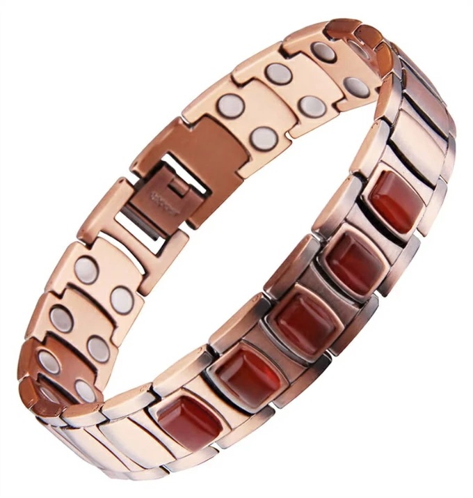 銅 純銅製ジュエリー 純銅磁気ブレスレット エネルギーマグネット付き 磁気ブレスレット ストレス解消 減量 痩身 健康エネルギー 高磁石 瞑想 ヨガ 磁気リング ネオジム磁石付き 長さ調節可能 電磁波