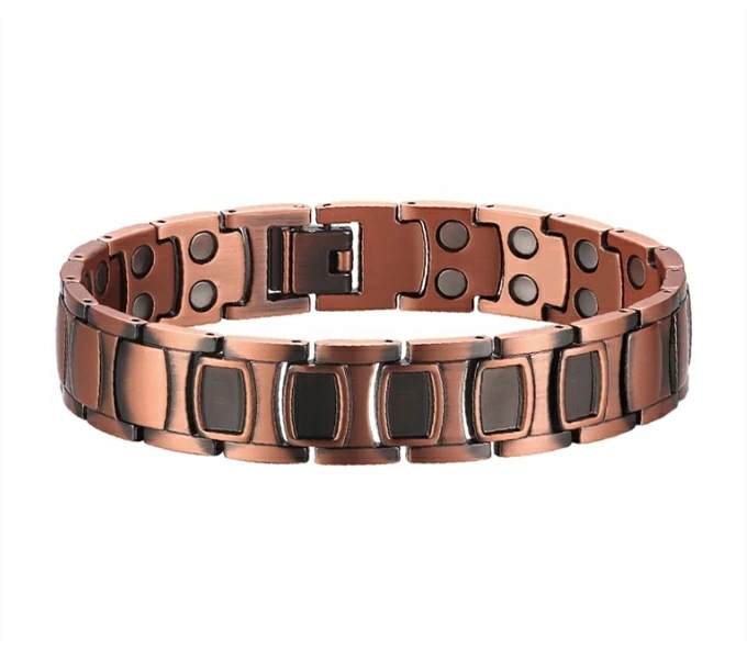 銅 純銅製ジュエリー 純銅磁気ブレスレット エネルギーマグネット付き 磁気ブレスレット ストレス解消 減量 痩身 健康エネルギー 高磁石 瞑想 ヨガ 磁気リング ネオジム磁石付き 長さ調節可能 電磁波