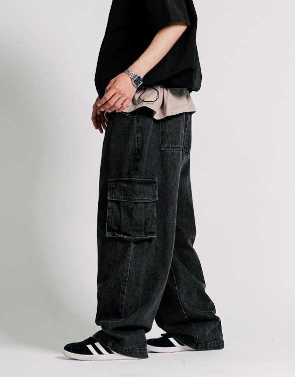 JEMUT] Sounds Wide Cargo Denim Pants デニム・ジーンズ